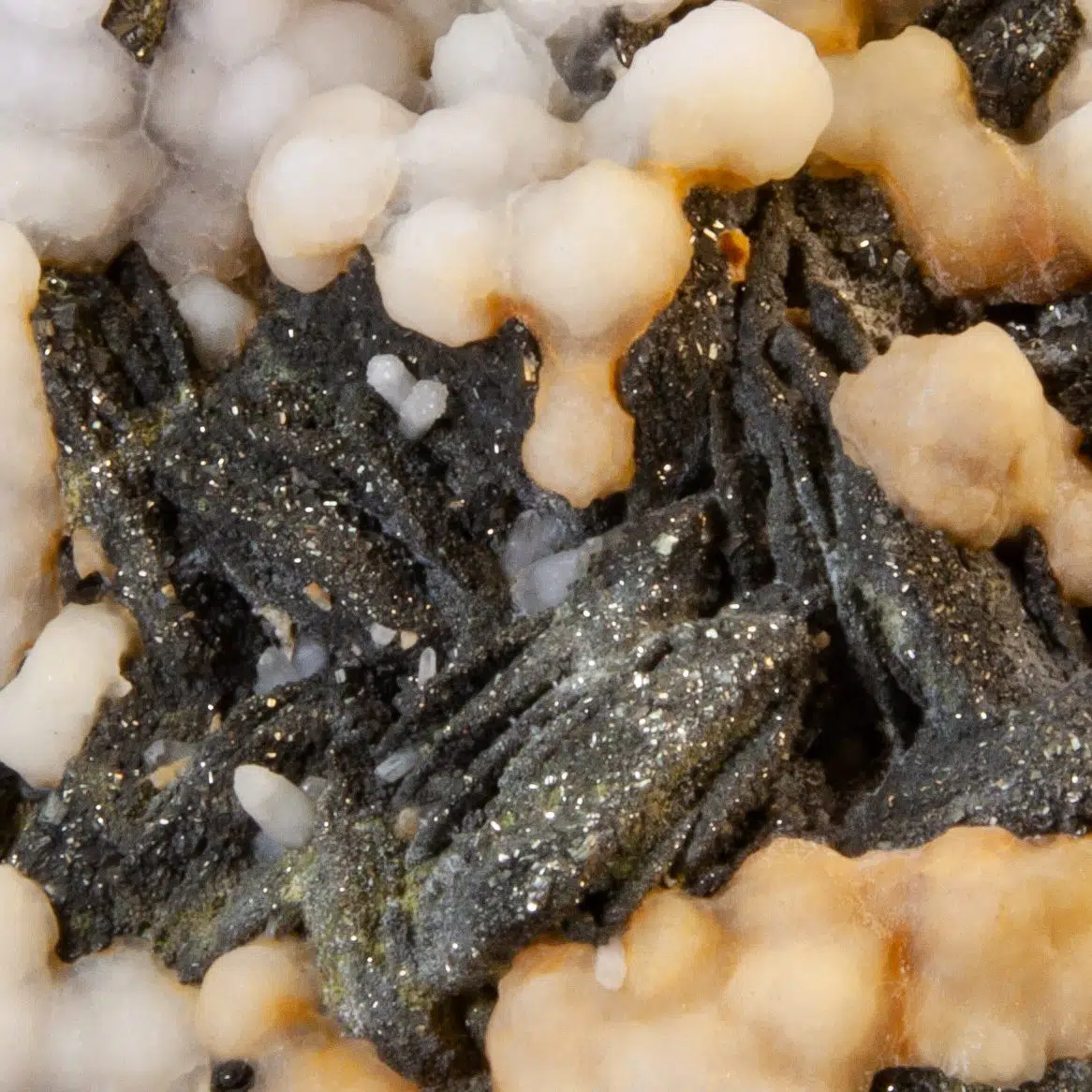Pyrite after Pyrrhotite with Calcite