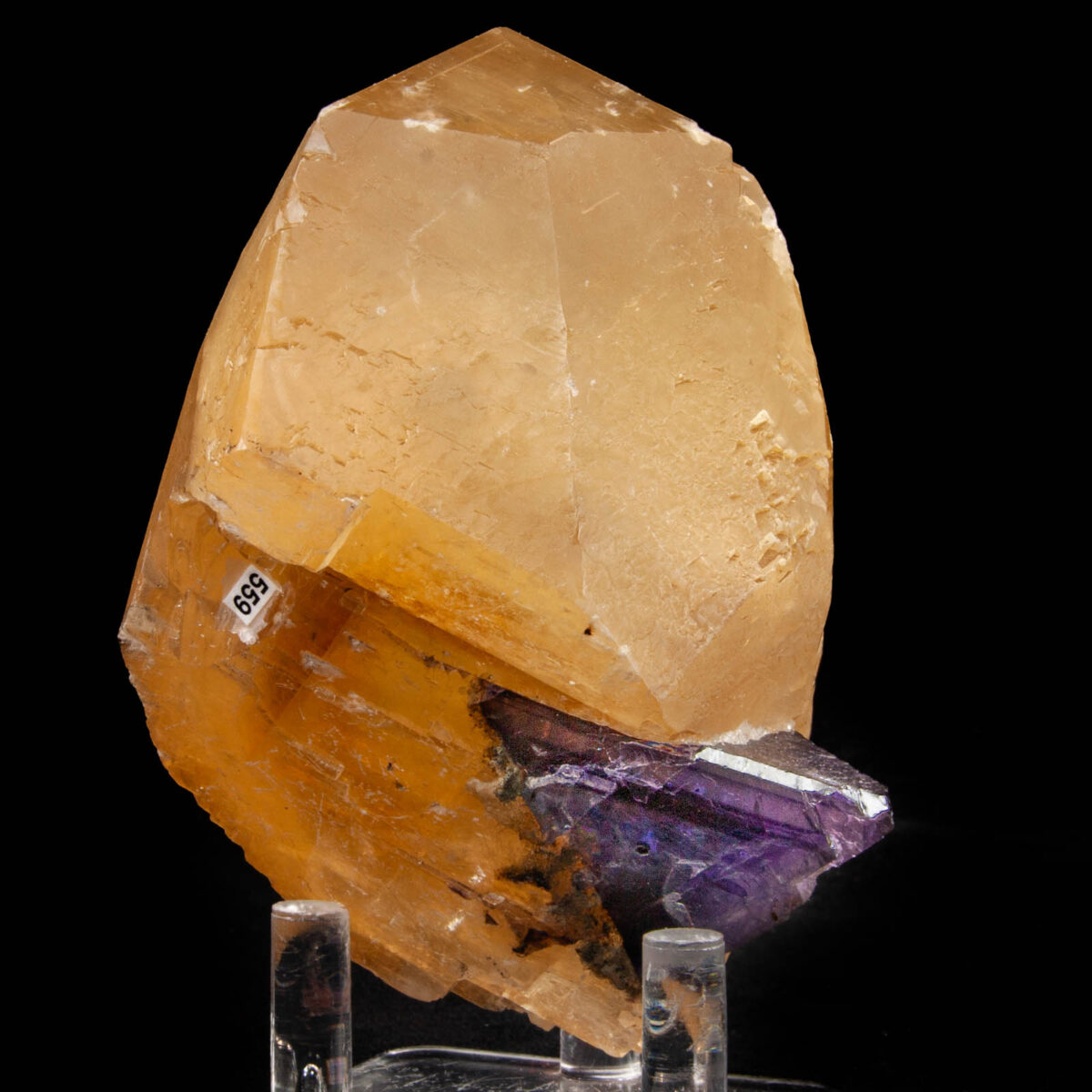 Calcite on Fluorite