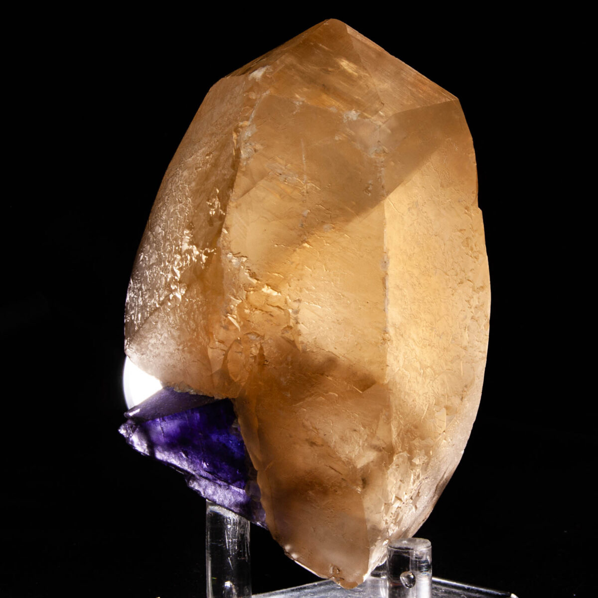 Calcite on Fluorite