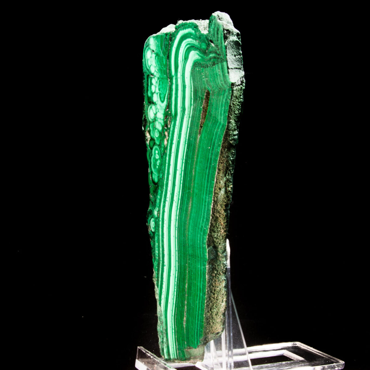 Banded Malachite Slice (Polished)