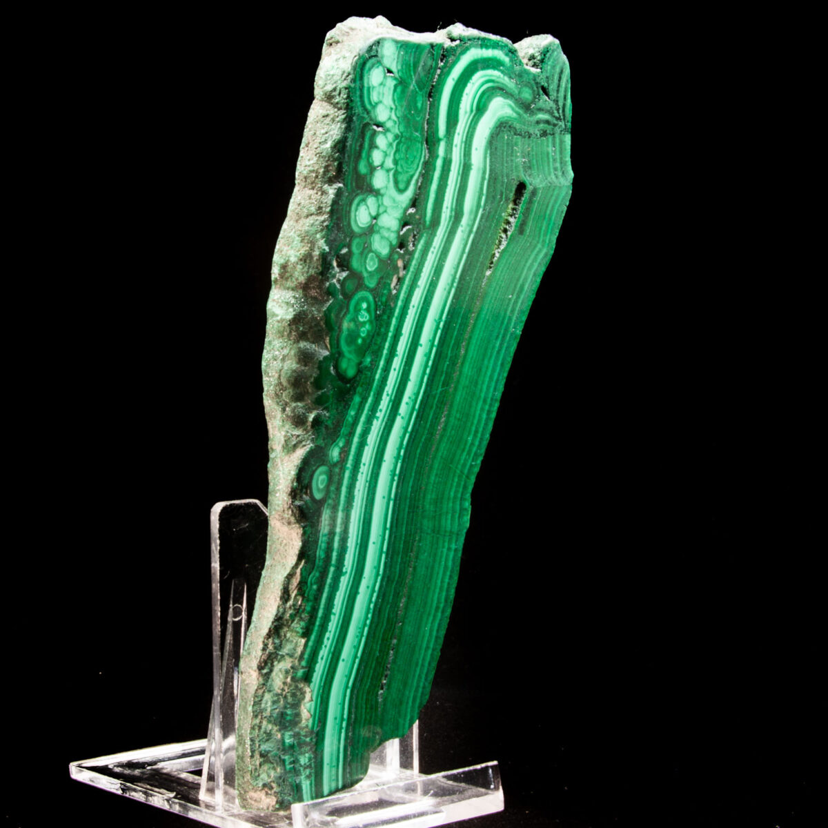 Banded Malachite Slice (Polished)