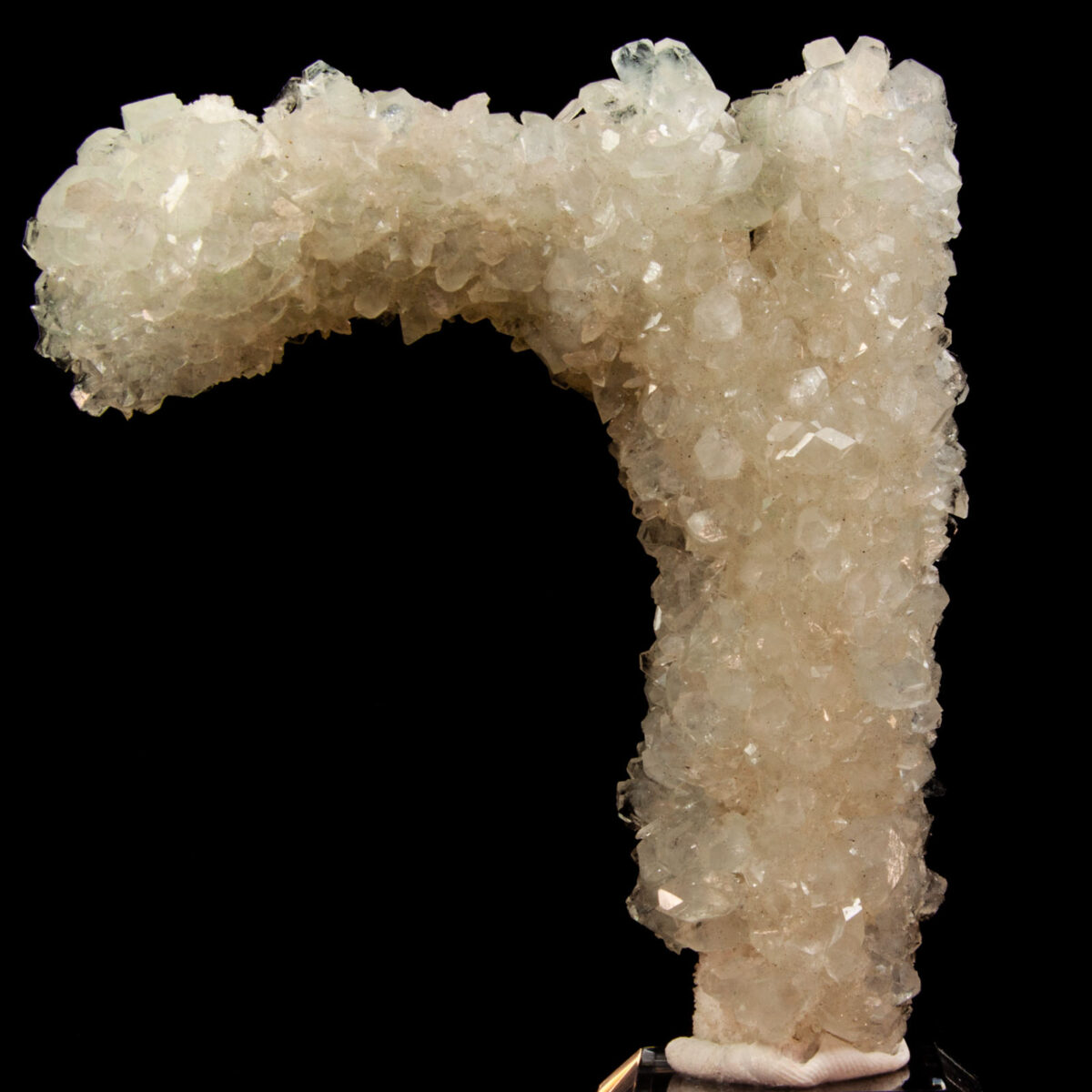 Apophyllite on Quartz Stalactite