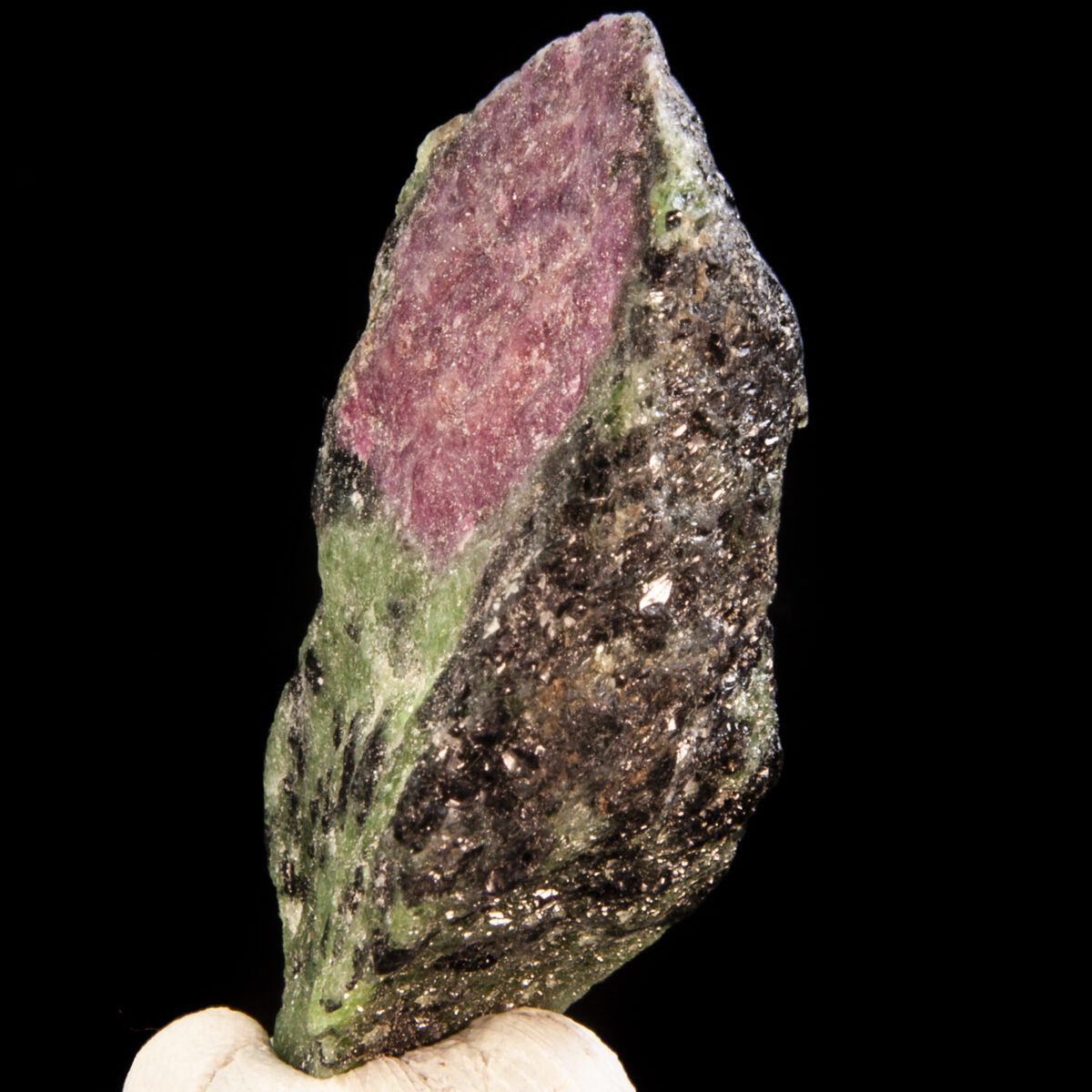Corundum var. Ruby (Fluorescent) in Zoisite
