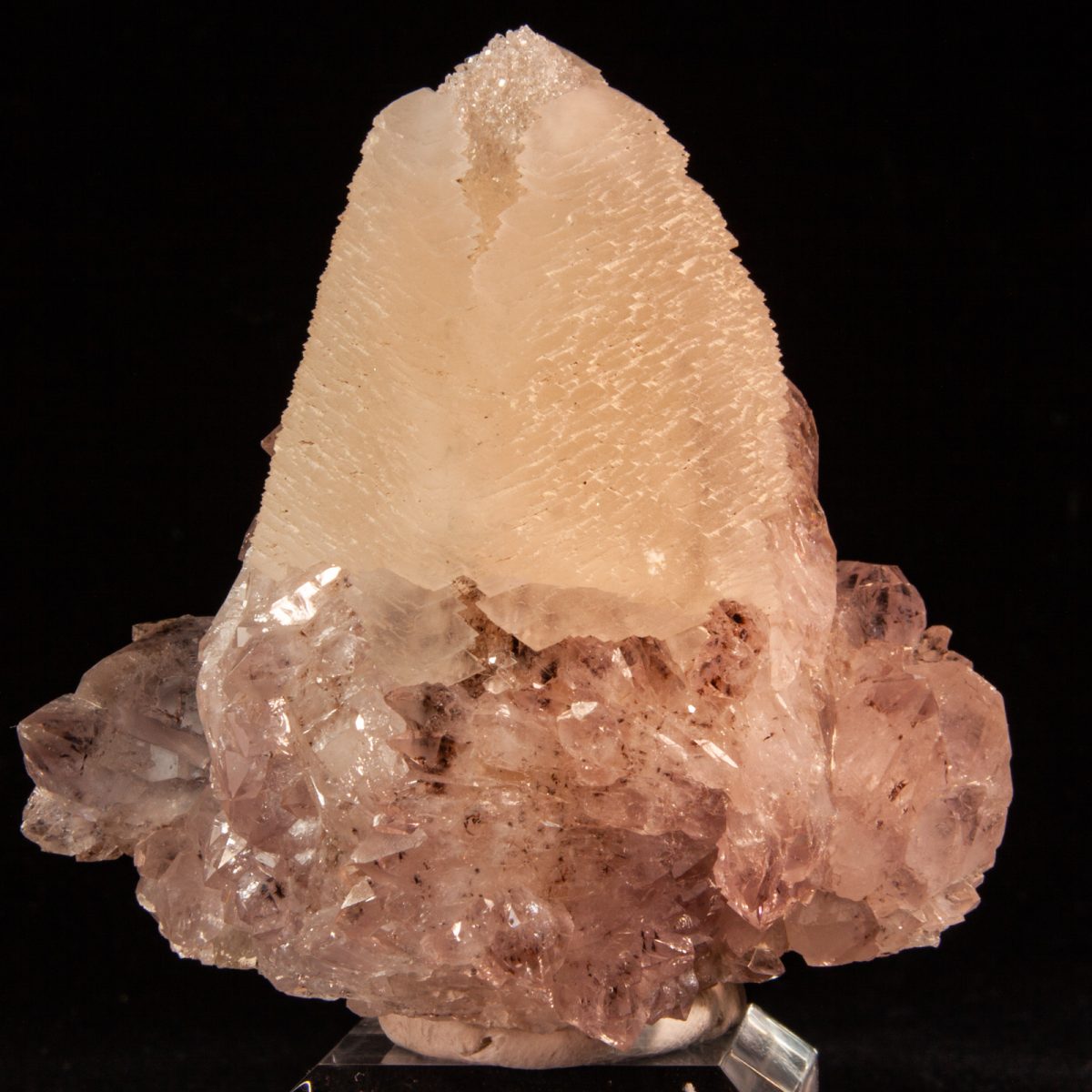 Calcite on Amethyst