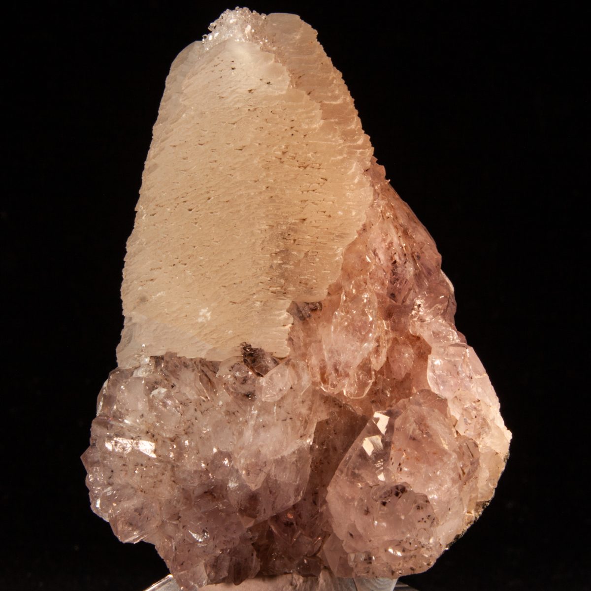 Calcite on Amethyst