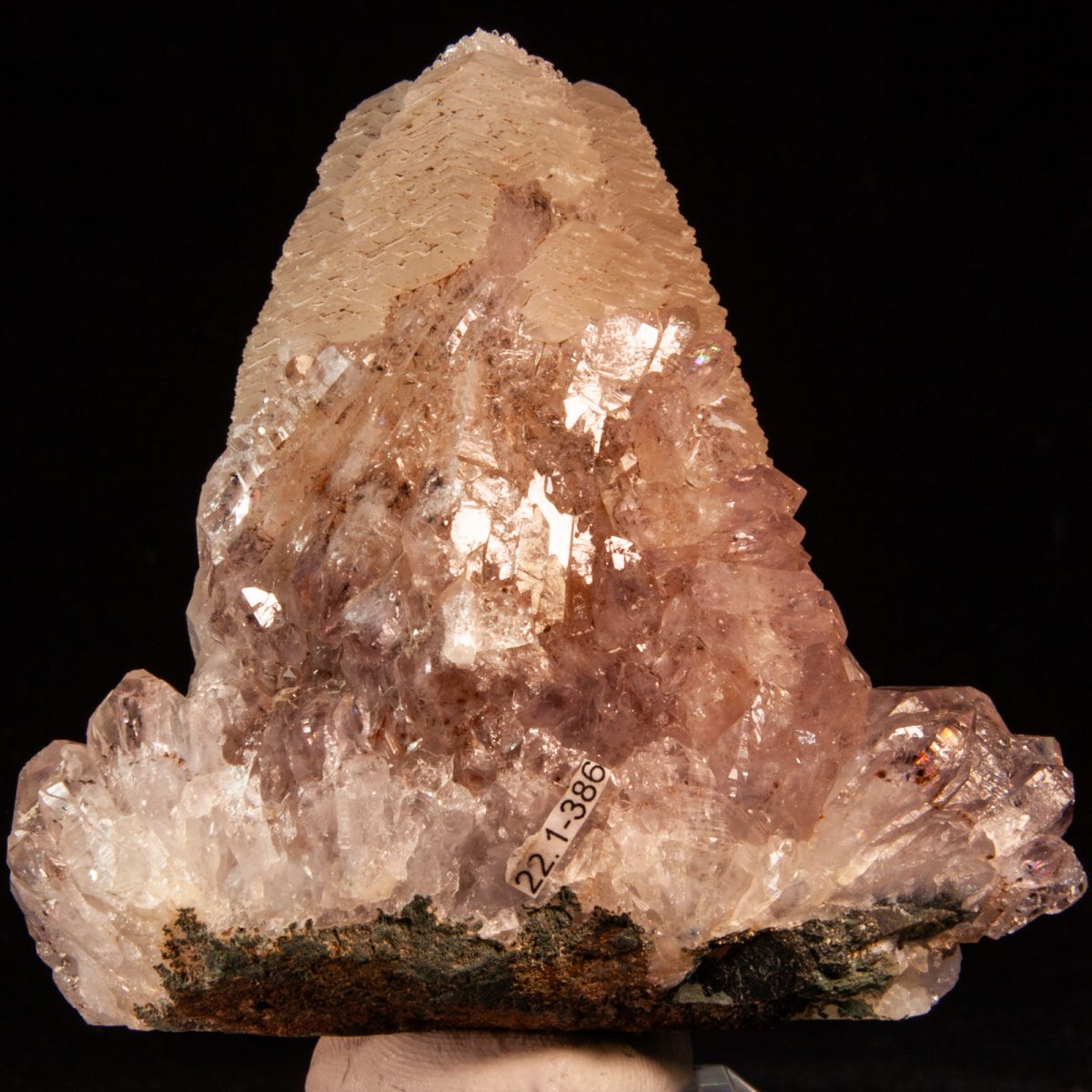 Calcite on Amethyst