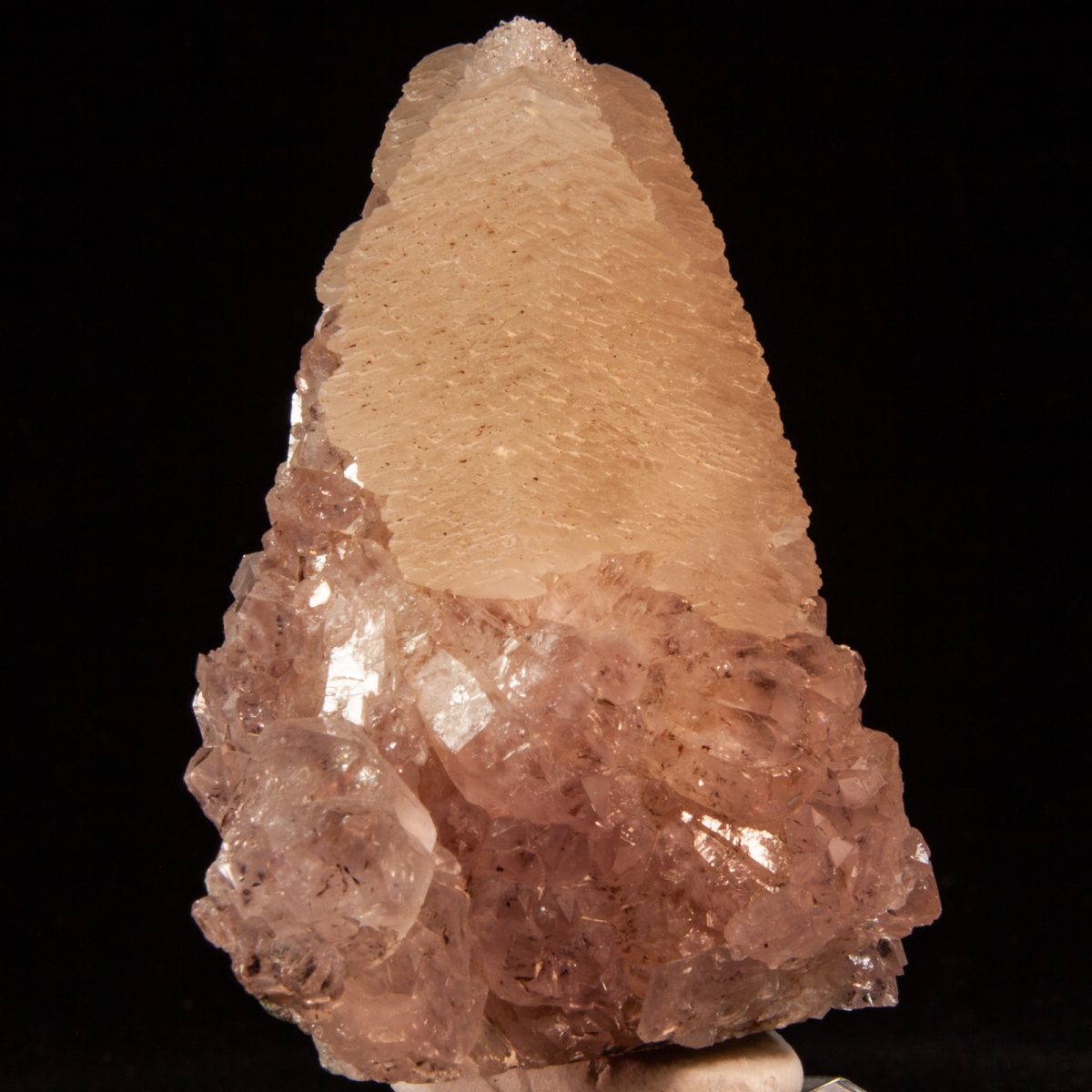 Calcite on Amethyst