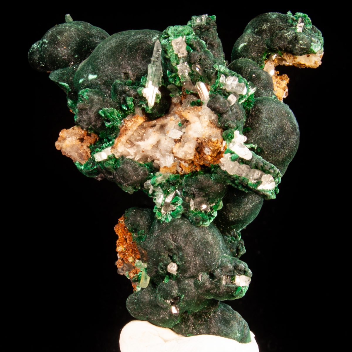 Cerussite on Malachite