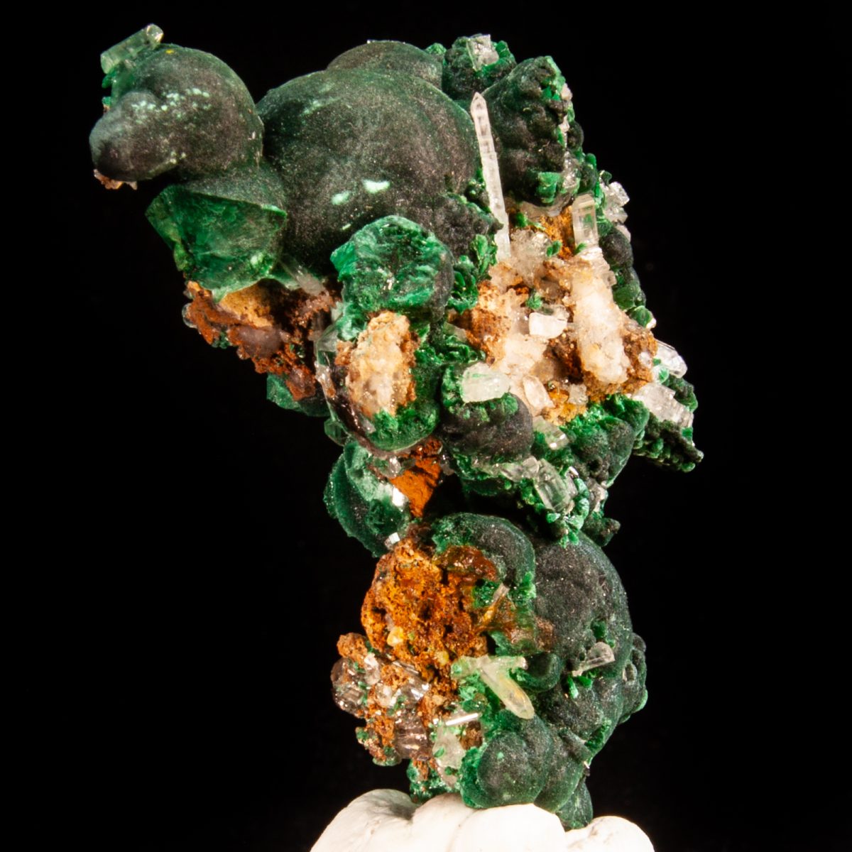 Cerussite on Malachite