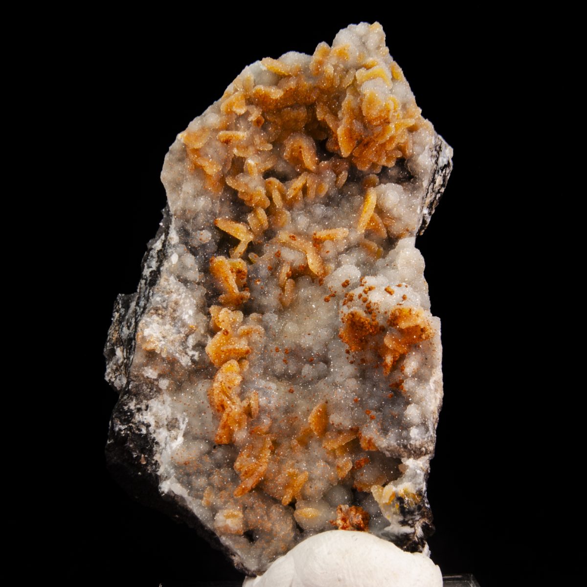 Wulfenite with Druzy Quartz