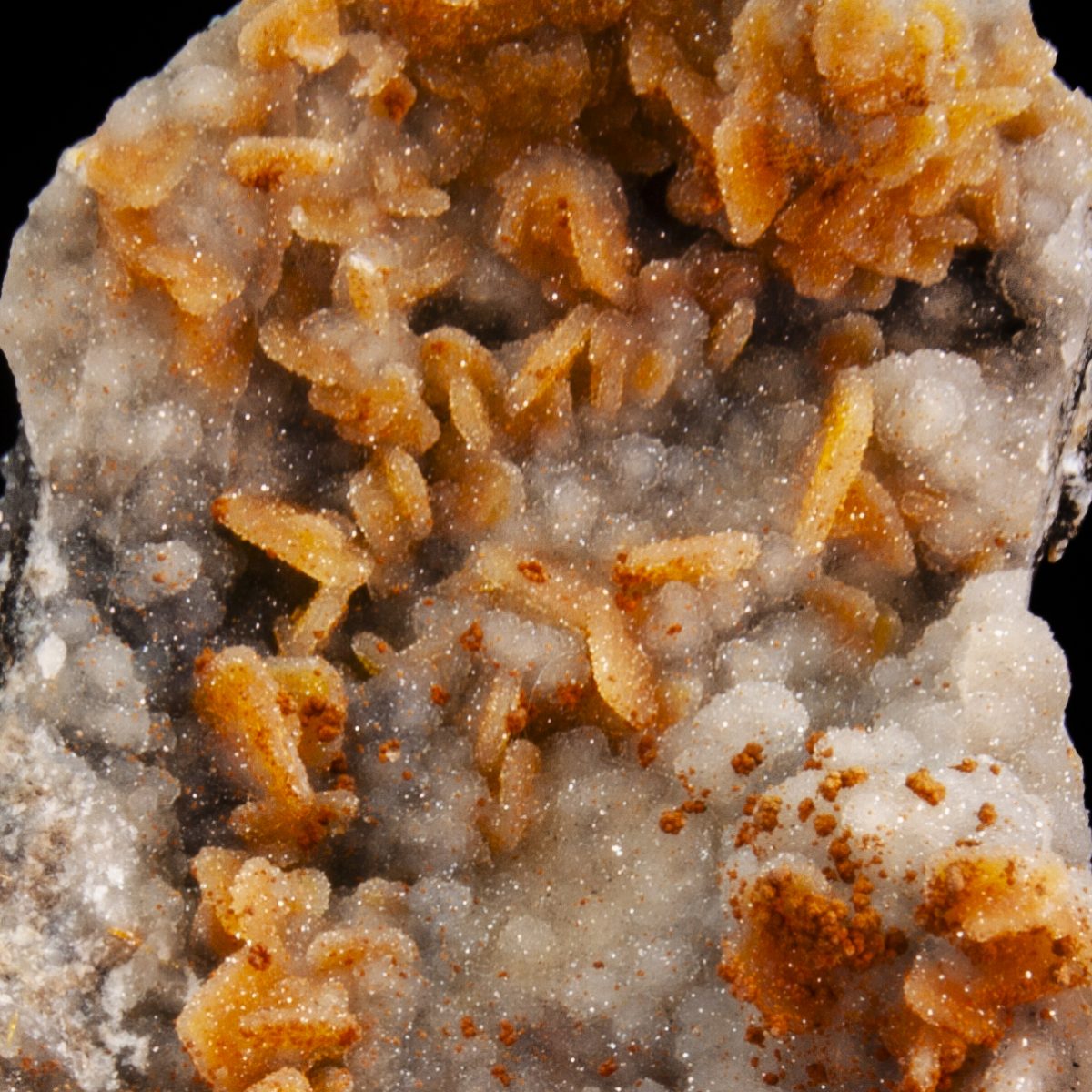 Wulfenite with Druzy Quartz