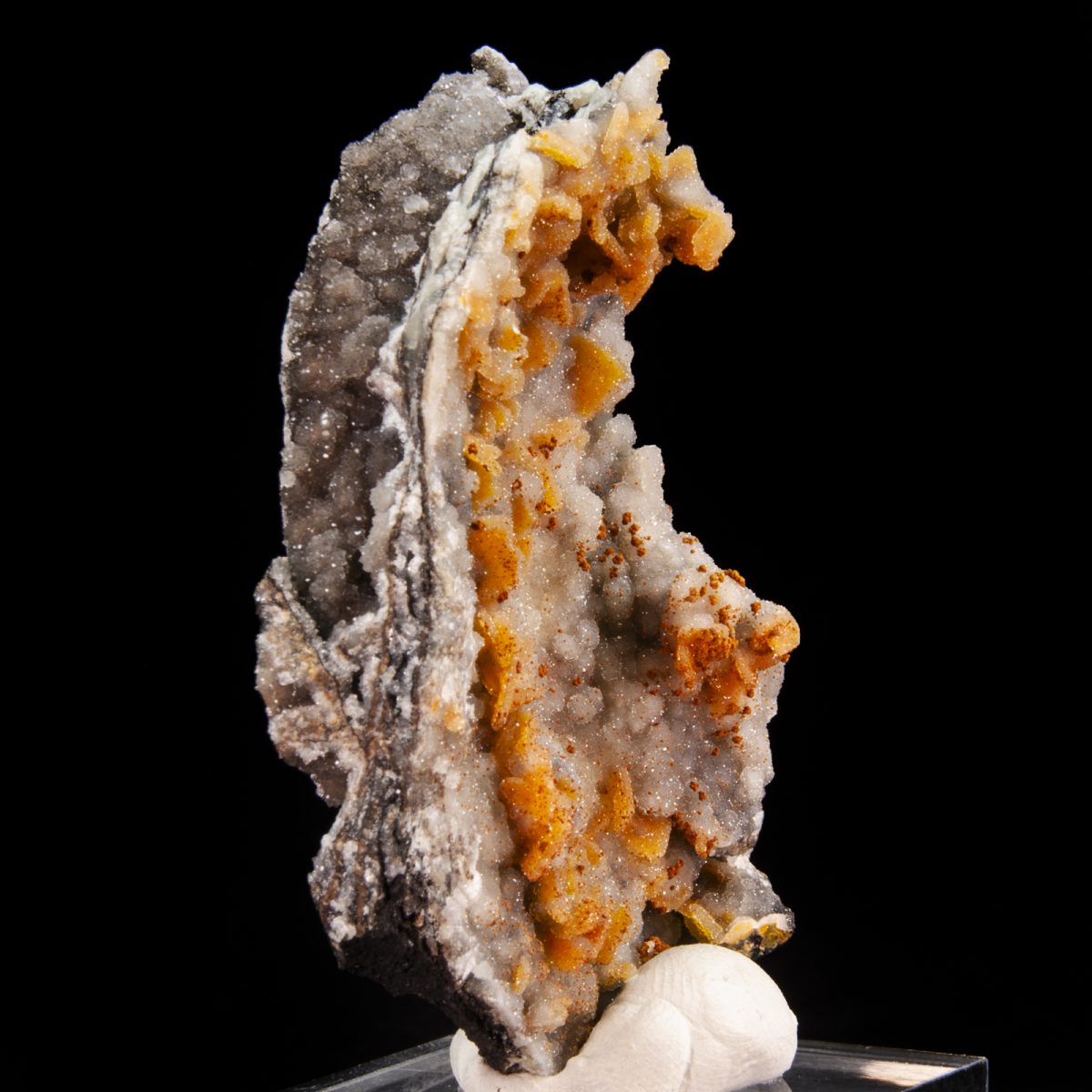 Wulfenite with Druzy Quartz