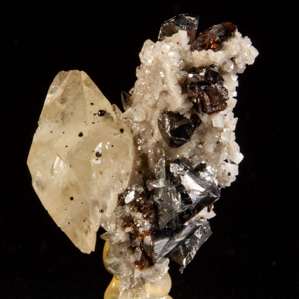 Calcite and Sphalerite on Dolomite