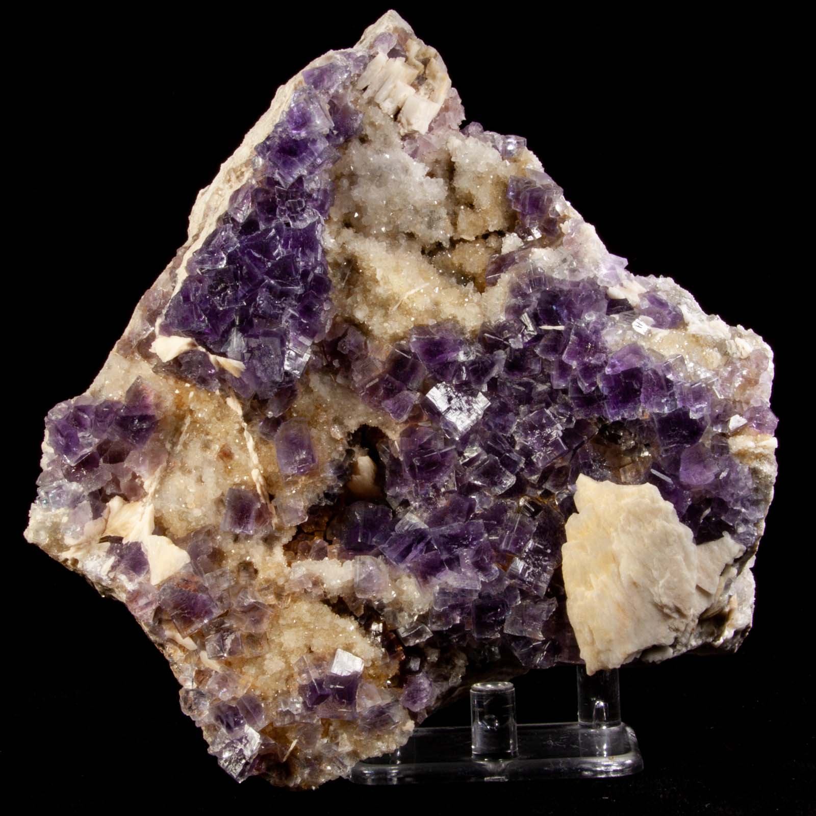 Mineral Specimens Fluorite with Calcite Crystals Cabinet Specimen Cubic Fluorite Raw Fluorite Purple Fluorite Calcite Minerals