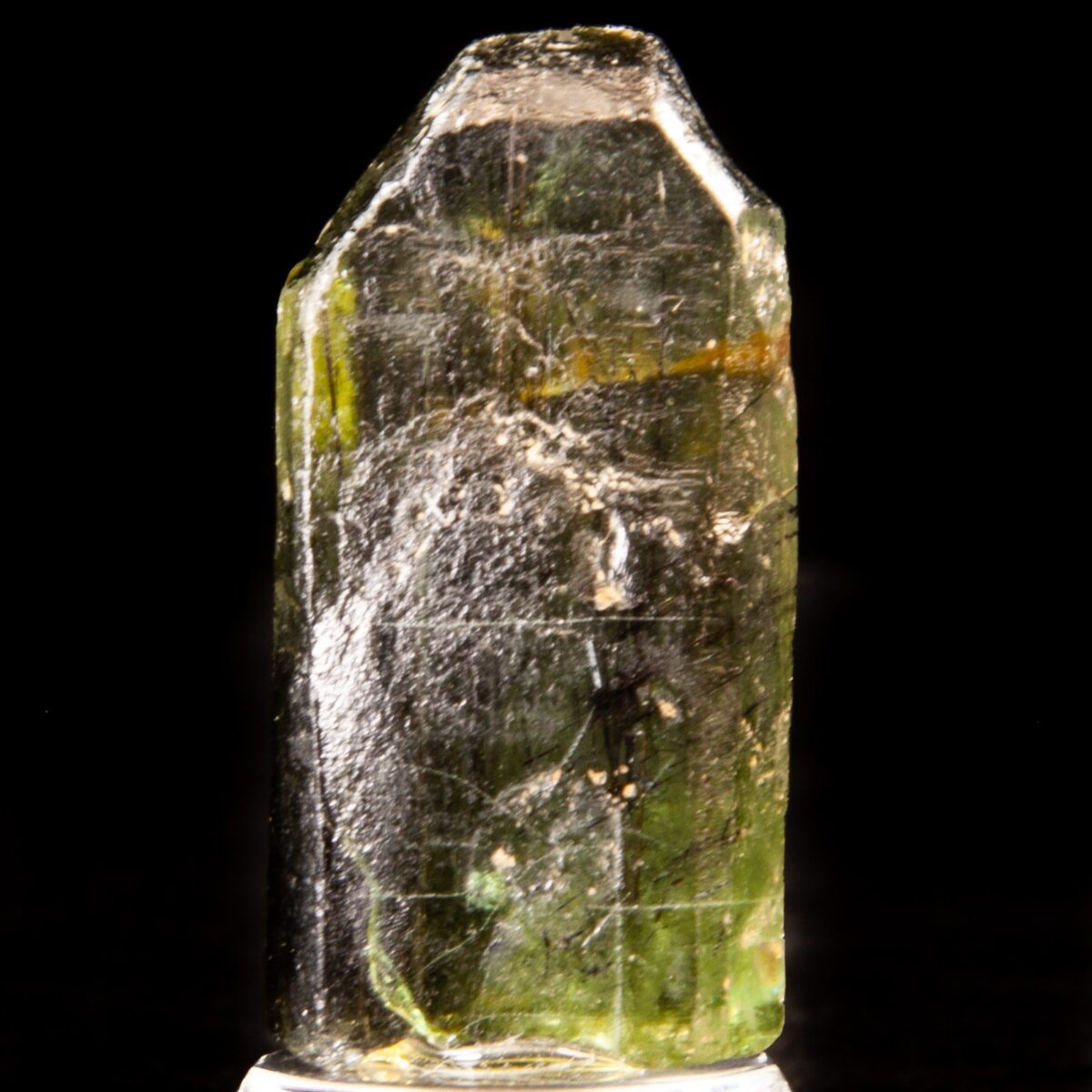 Forsterite var. Peridot with Ludwigite inclusions