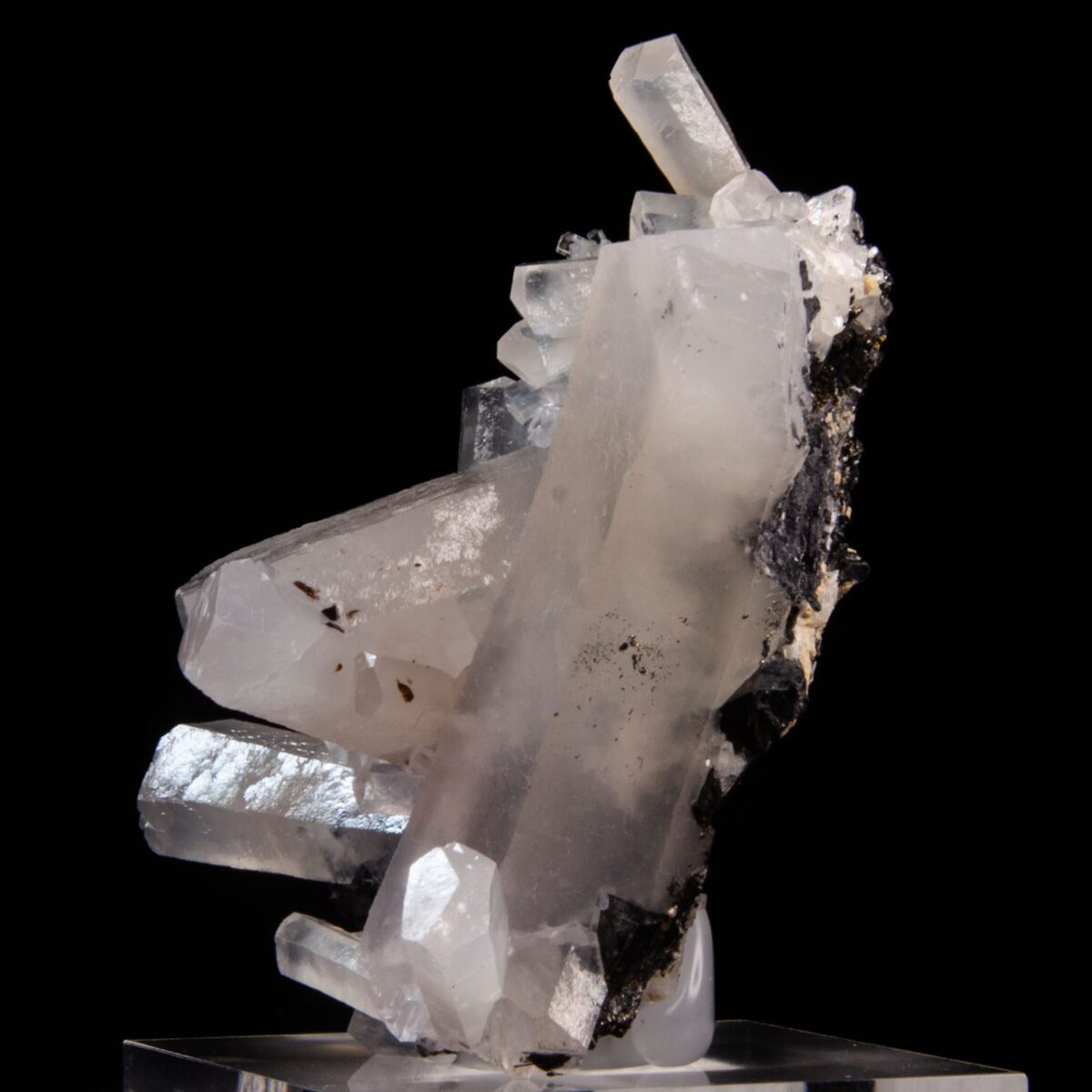 Calcite (Fluorescent) with Sphalerite and Chalcopyrite