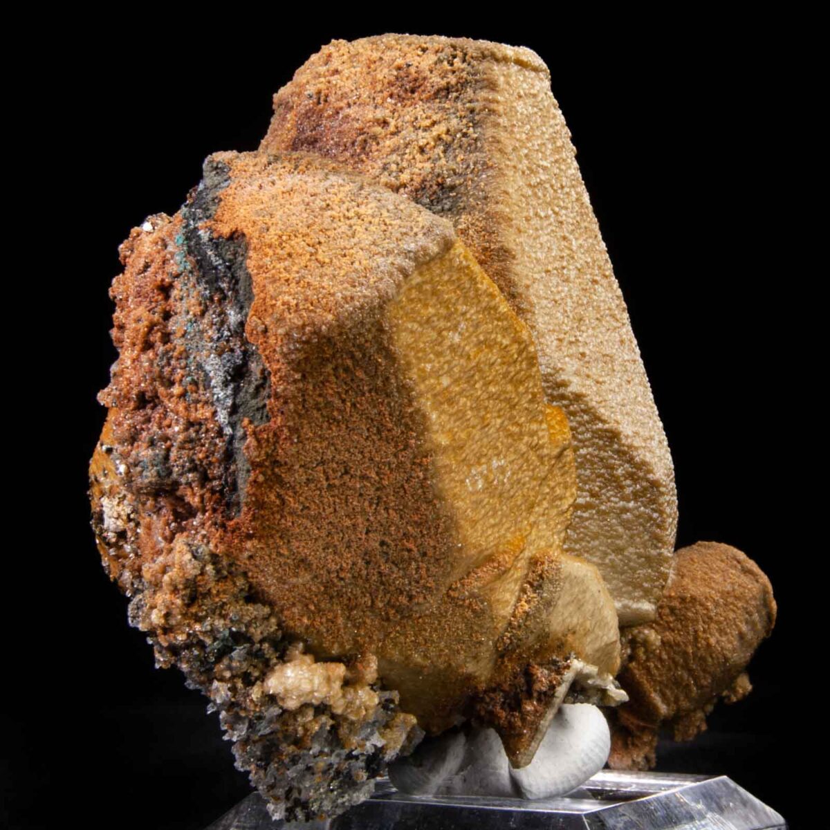 Siderite and Sphalerite epimorph over Calcite