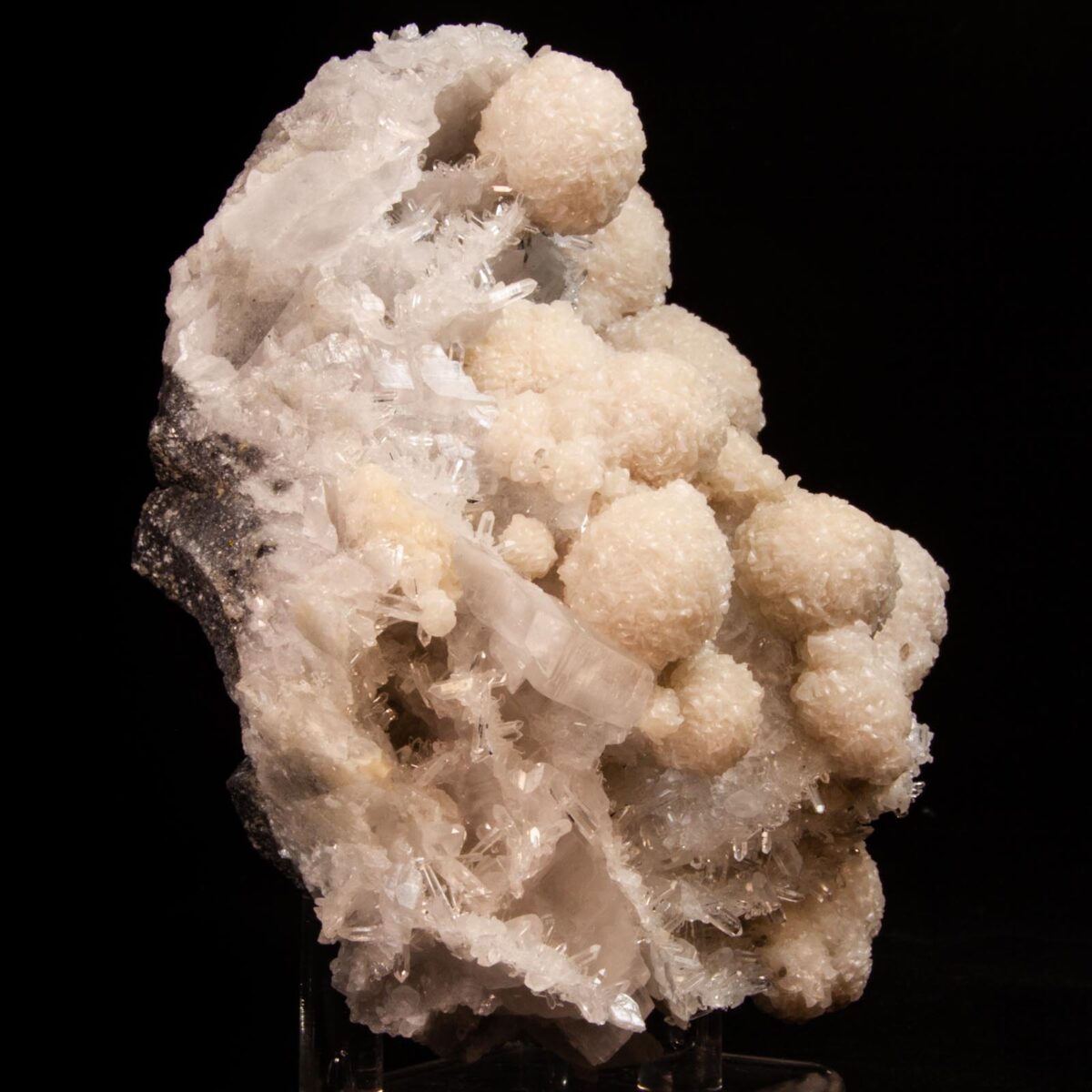 Dolomite with Calcite on Quartz