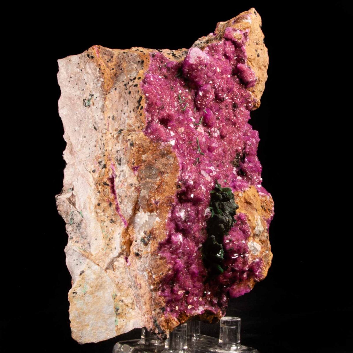Malachite on Cobaltoan Calcite