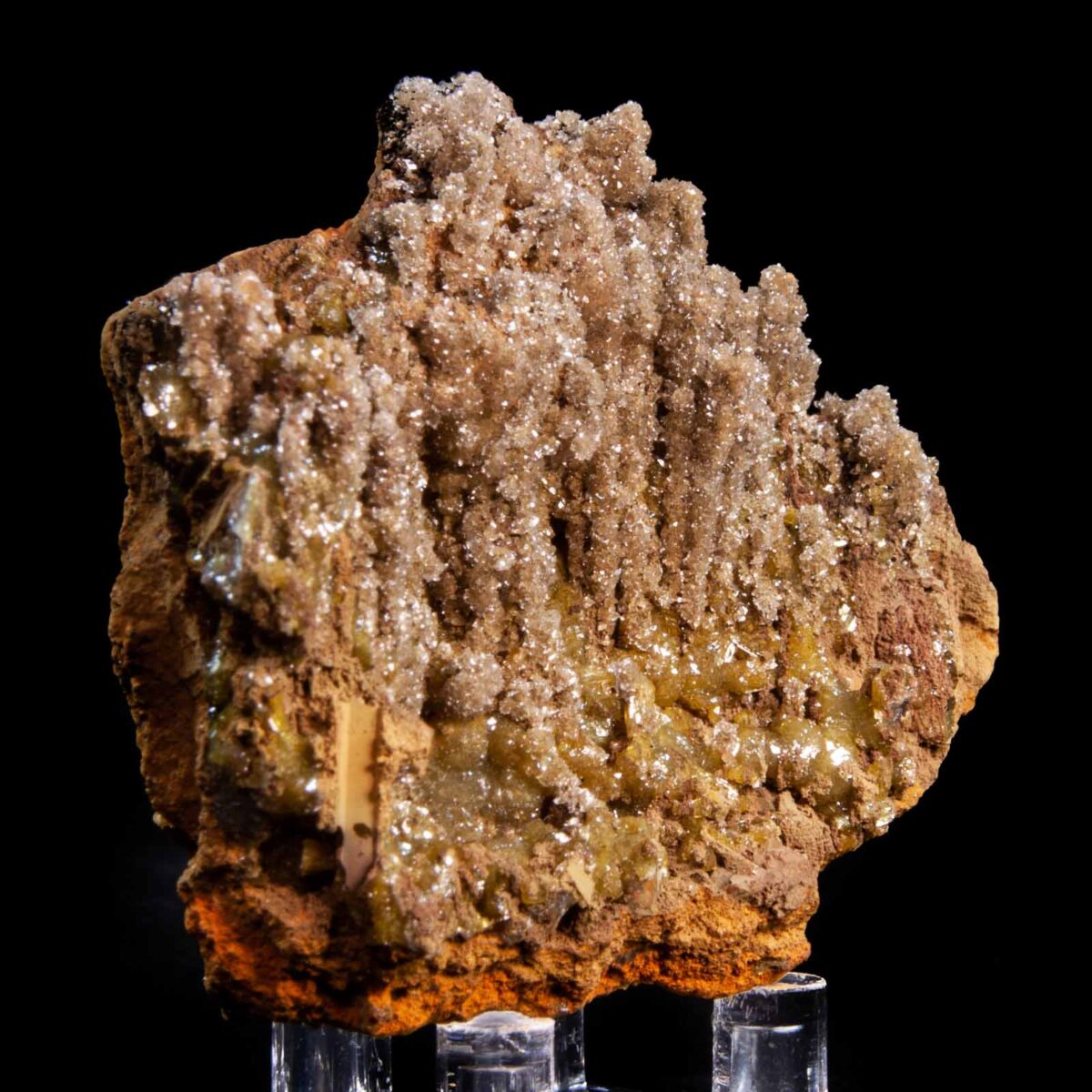 Adamite with Calcite