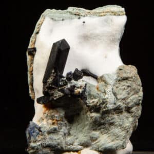 Neptunite with Benitoite and Natrolite