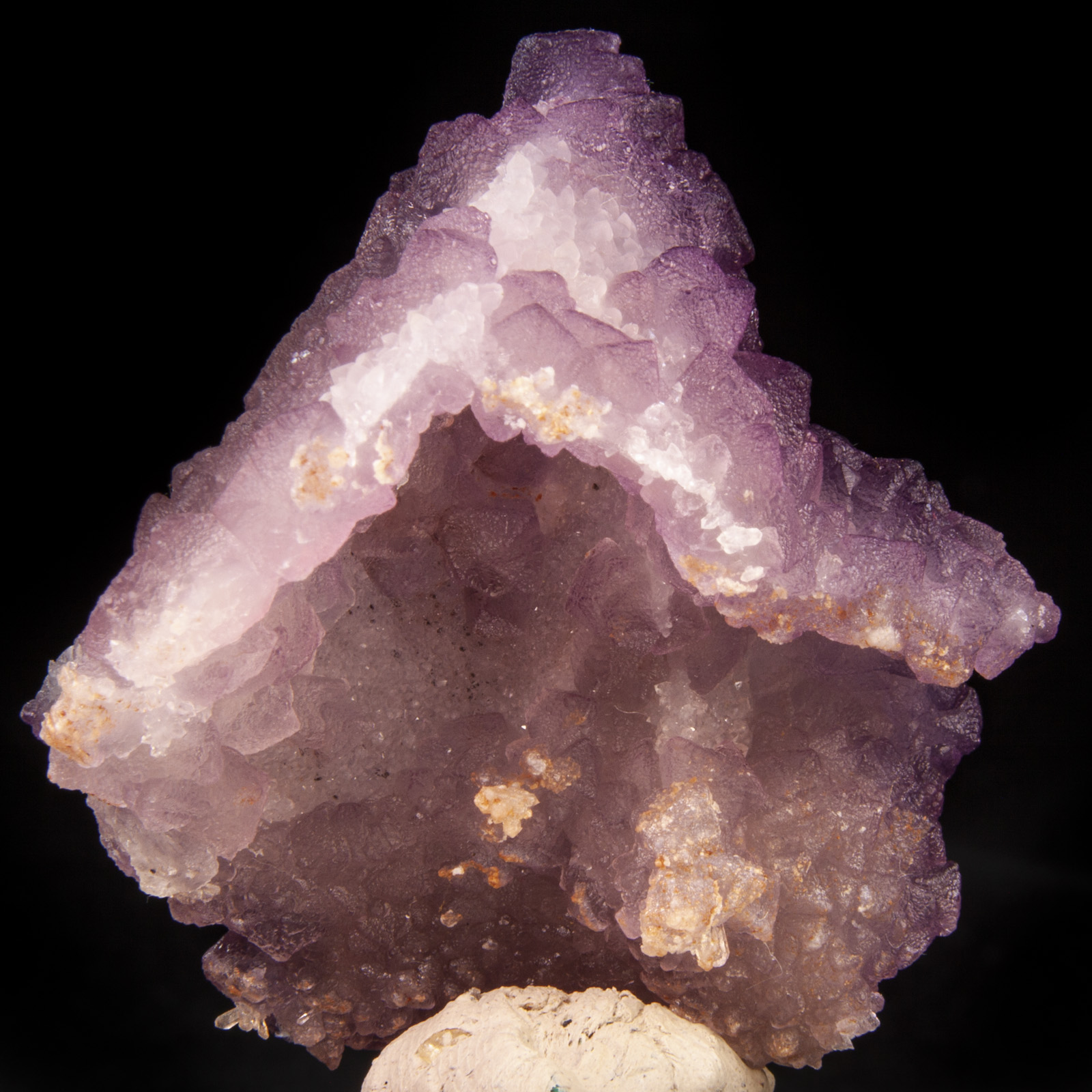 Fluorite on Quartz ps. Calcite