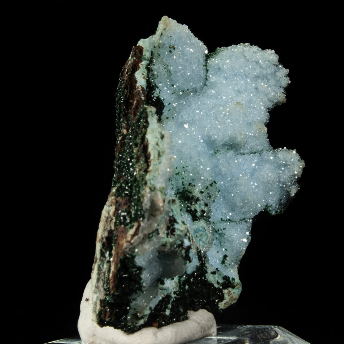 Quartz on Chrysocolla with Malachite