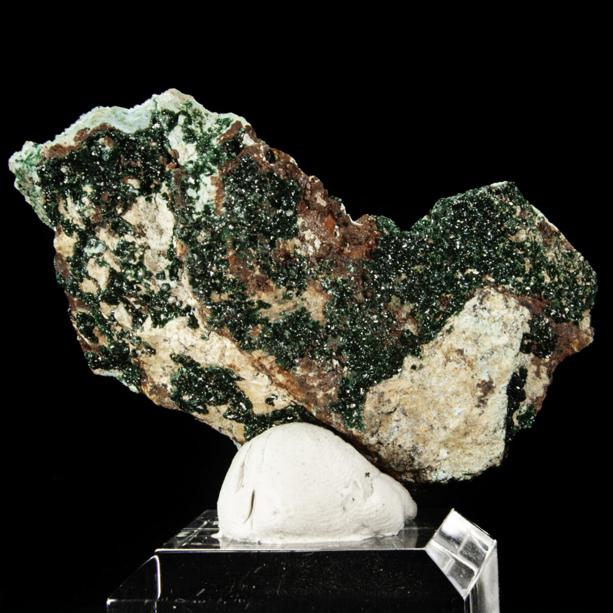 Quartz on Chrysocolla with Malachite