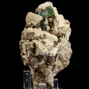 Fluorite on Microcline with Siderite and Schorl