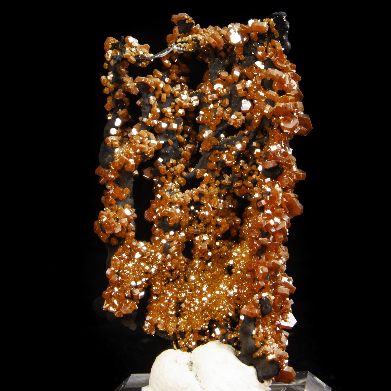 Vanadinite on Goethite Stalactites