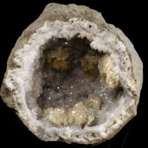 Dolomite in Quartz Geode